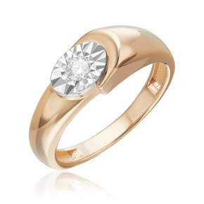 Кольцо из комбинированного золота с бриллиантом 01-5748-00-101-1111