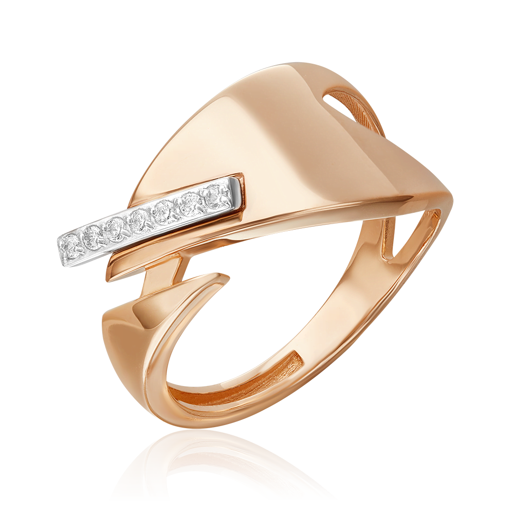 Кольцо из комбинированного золота с фианитом 01-5666-00-401-1111