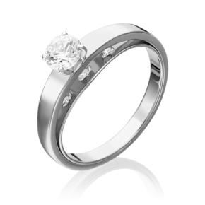 Помолвочное кольцо из белого золота с фианитами 01-5258-00-501-1120-38
