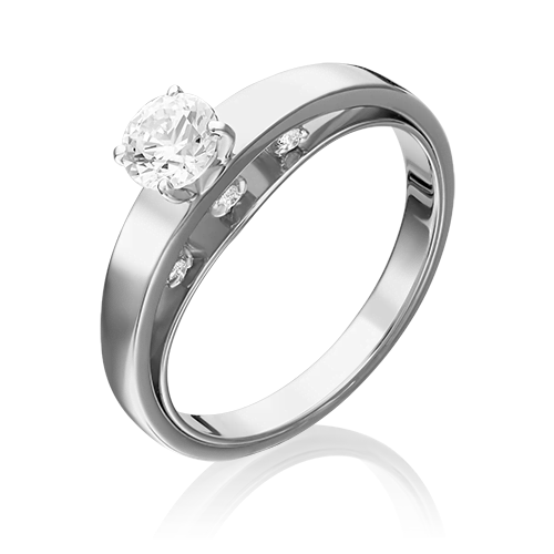 Помолвочное кольцо из белого золота с фианитами 01-5258-00-501-1120-38