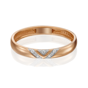 Обручальное кольцо из красного золота c бриллиантами 01-1528-00-101-1110-30