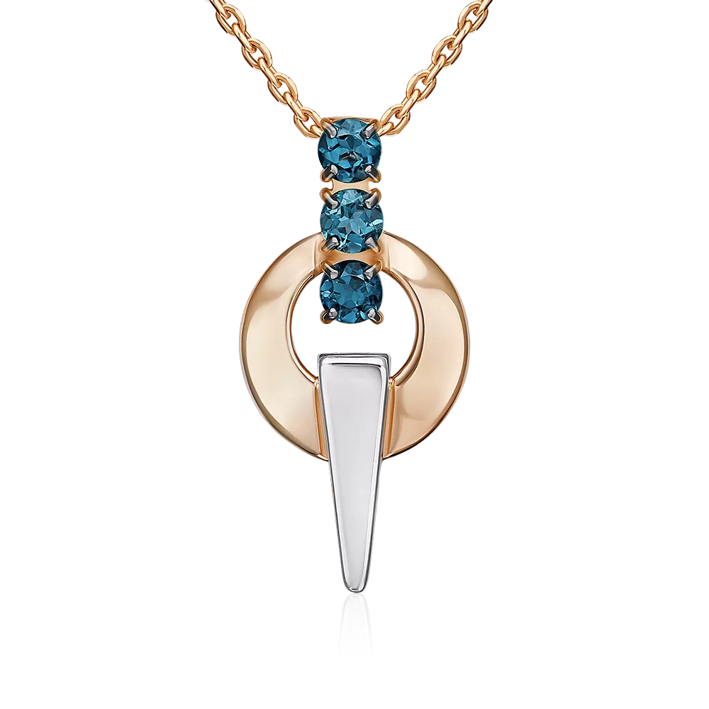 Подвеска из комбинированного золота с топазами 03-3575-01-201-1111