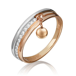 Кольцо из комбинированного золота с фианитами 01-5279-00-401-1111-24
