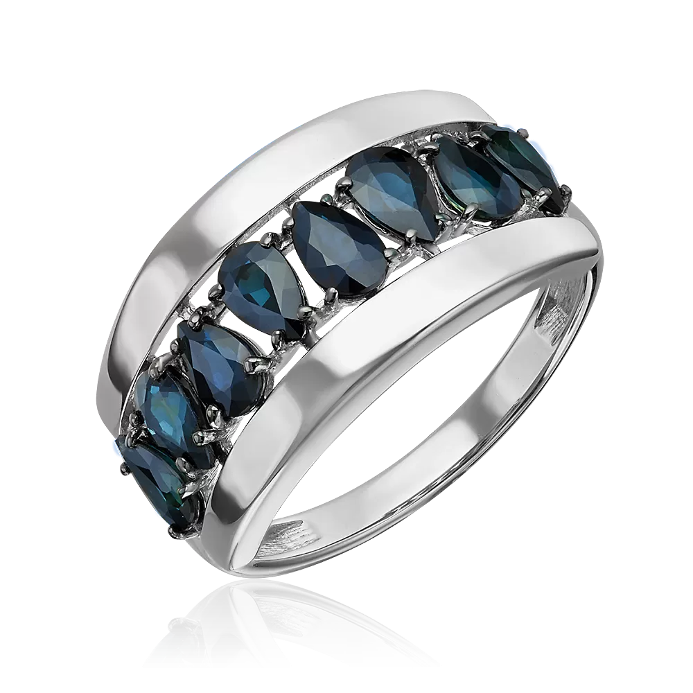 Кольцо из белого золота с сапфирами 01-5870-00-102-1120