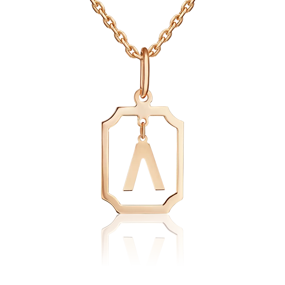 Подвеска «Буква Л» из красного золота 03-3642-Л-000-1110