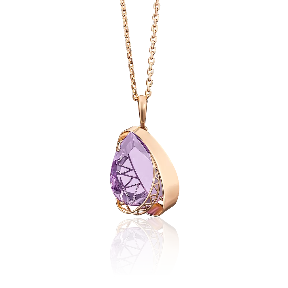 Подвеска из красного золота с аметистом 03-2591-00-203-1110-46