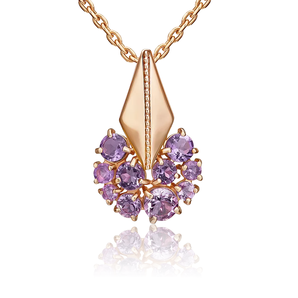 Подвеска из красного золота с аметистами 03-3569-00-203-1110