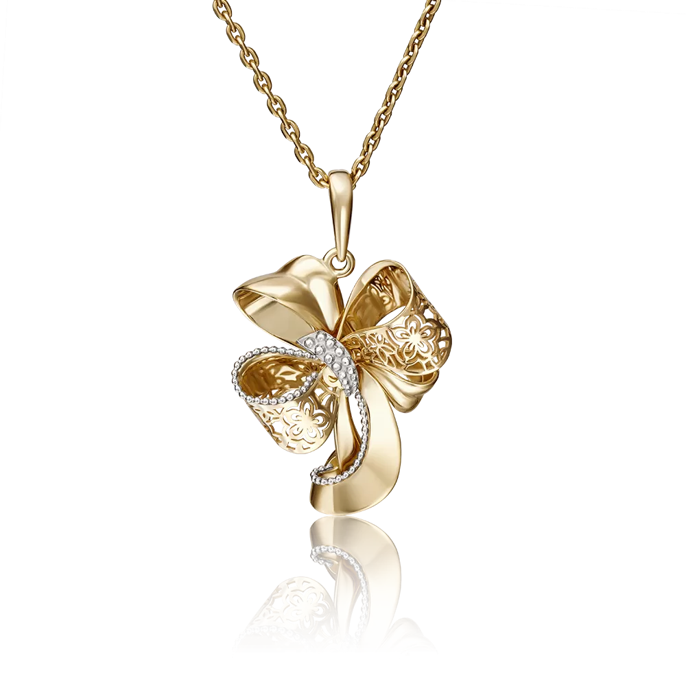 Подвеска «Бант» из лимонного золота 03-2910-00-000-1130-48