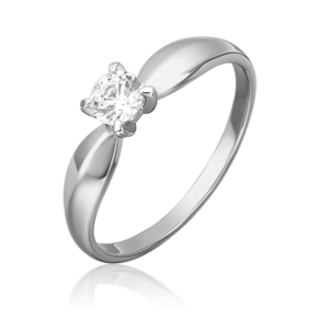 Помолвочное кольцо из белого золота с фианитом 01-3085-00-501-1120-38