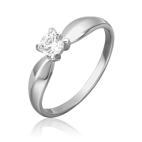 Помолвочное кольцо из белого золота с фианитом 01-3085-00-501-1120-38