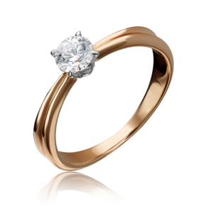 Помолвочное кольцо из комбинированного золота c фианитом 01-3080-00-501-1111-38