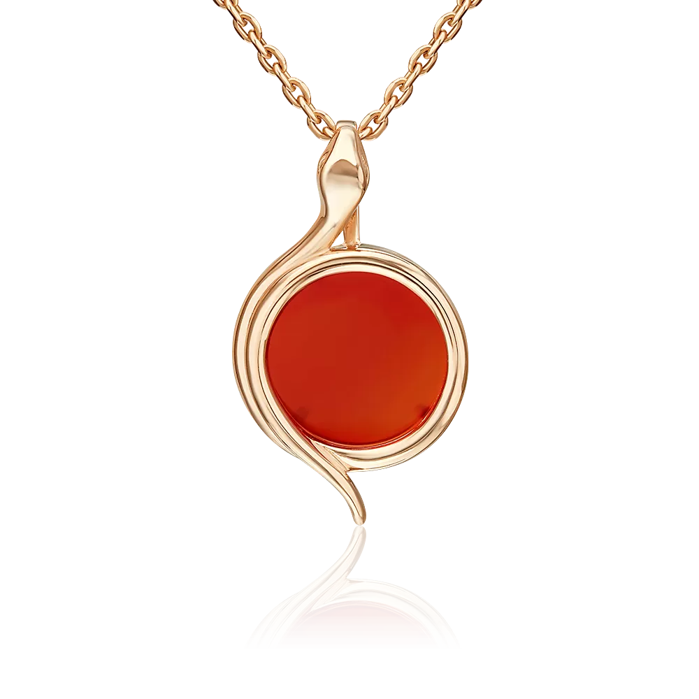 Подвеска «Магия заката» из красного золота с сердоликом 03-3609-00-748-1110