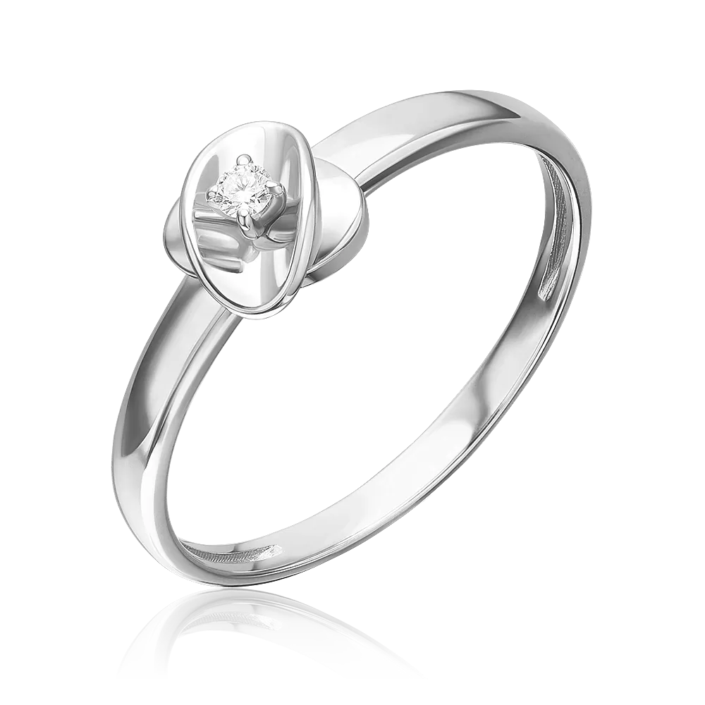 Кольцо из белого золота с бриллиантом 01-5808-00-101-1120