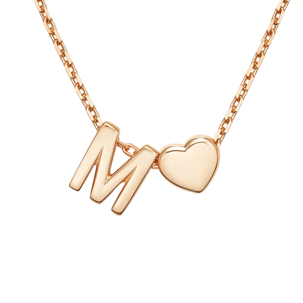 Колье «Буква М» из красного золота 07-0279-М-000-1110