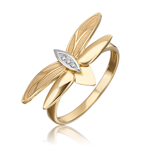 Кольцо «Стрекоза. Ценность настоящего» из комбинированного золота с бриллиантами 01-5495-00-101-1121