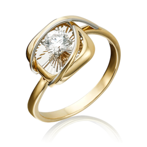 Кольцо из лимонного золота c фианитом 01-5228-00-501-1121-38