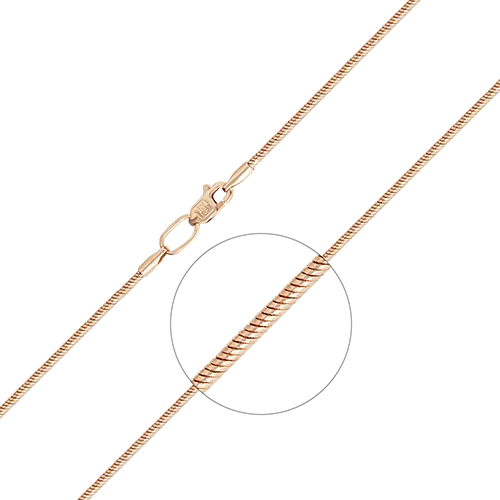 Цепь из красного золота с алмазной гранью (плетение «Снейк») 21-1009-040-1110-17