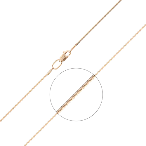 Цепь из красного золота с алмазной гранью (плетение «Снейк») 21-1009-025-1110-17