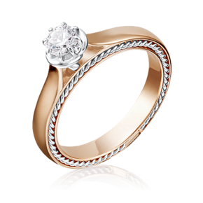 Помолвочное кольцо из комбинированного золота с бриллиантом 01-5196-00-101-1111-30