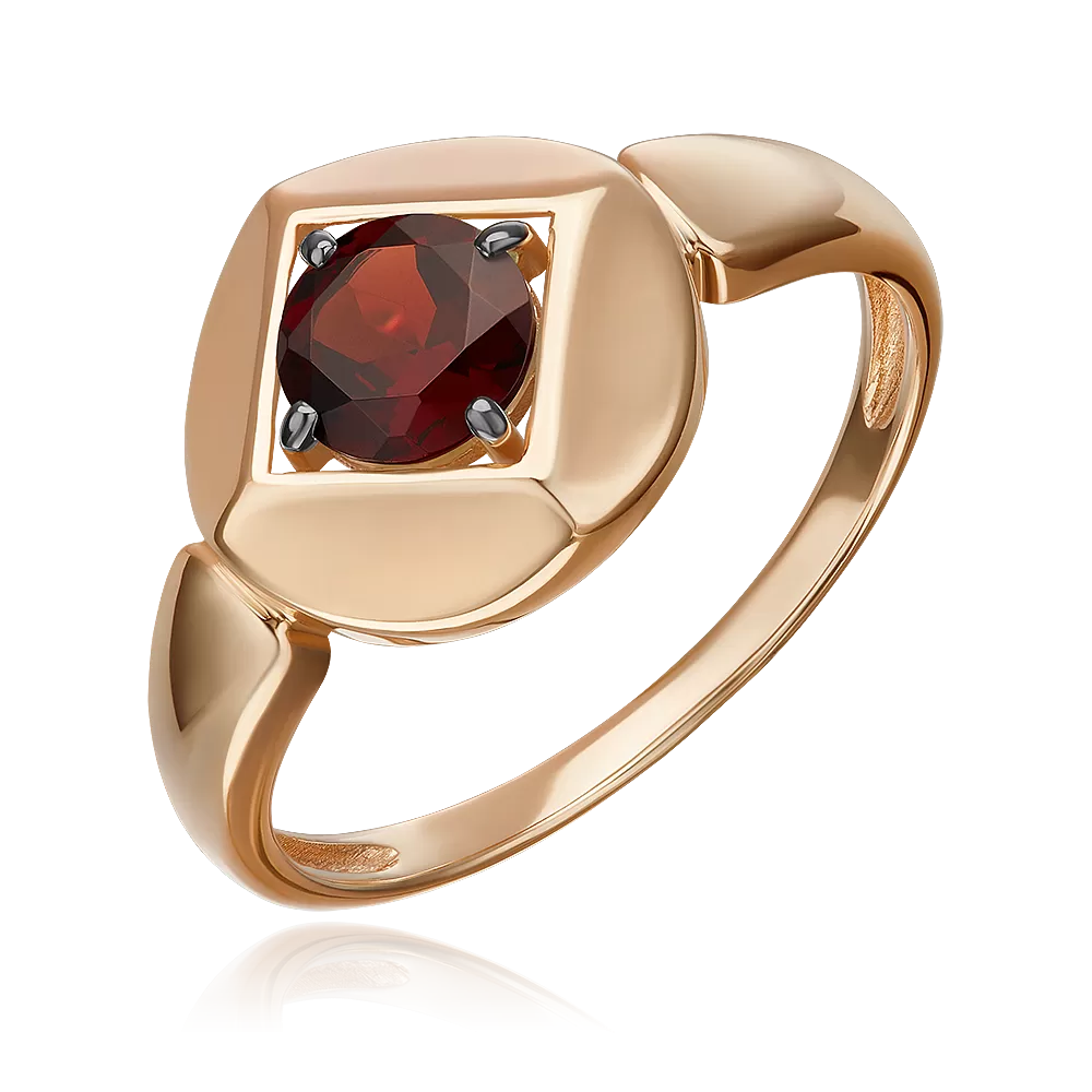 Кольцо из красного золота с гранатом 01-5827-00-204-1110