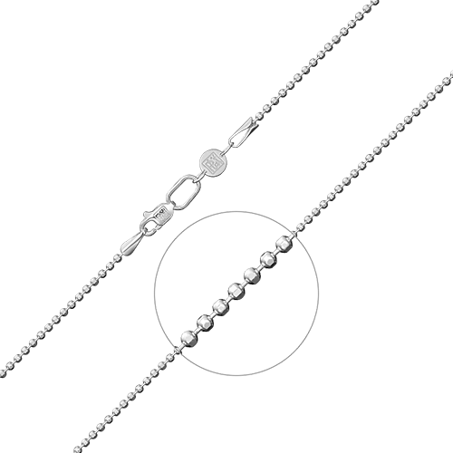 Цепь из серебра (плетение шарики) 21-1303-150-0200-73