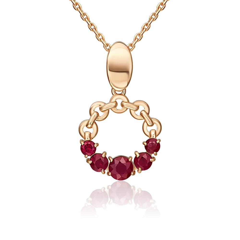 Подвеска из красного золота с рубинами 03-3614-00-104-1110