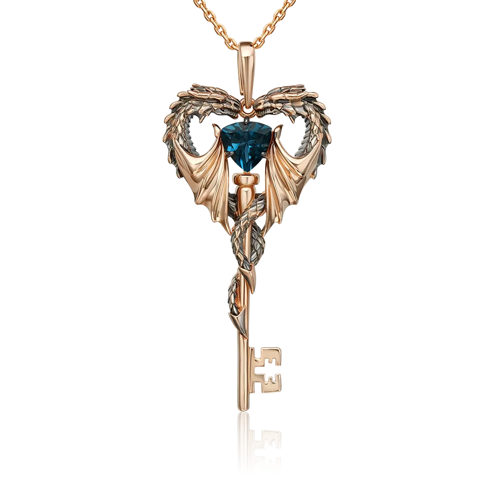 Подвеска «Секрет успеха» из красного золота с топазом 03-3508-01-201-1110