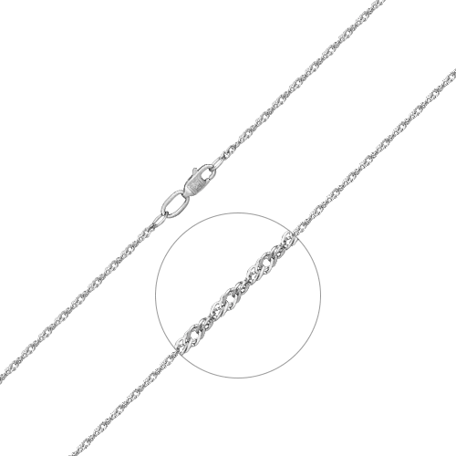 Цепь из белого золота с алмазной гранью (плетение «Сингапур») 21-0711-025-1120-17