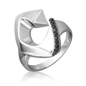 Кольцо из серебра c чёрными фианитами 01-5633-00-402-0200