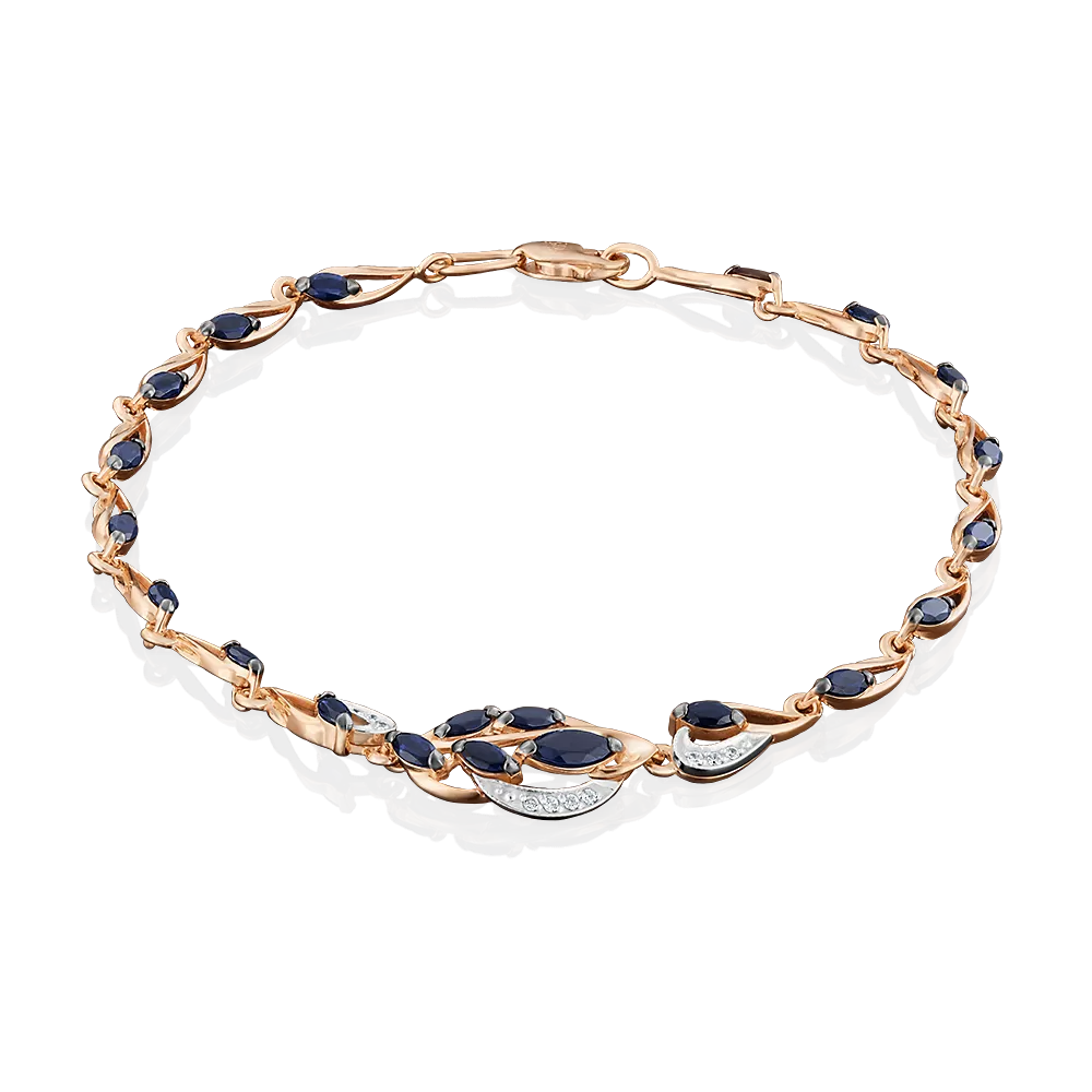 Браслет из комбинированного золота с фианитами 05-0571-00-404-1111-24