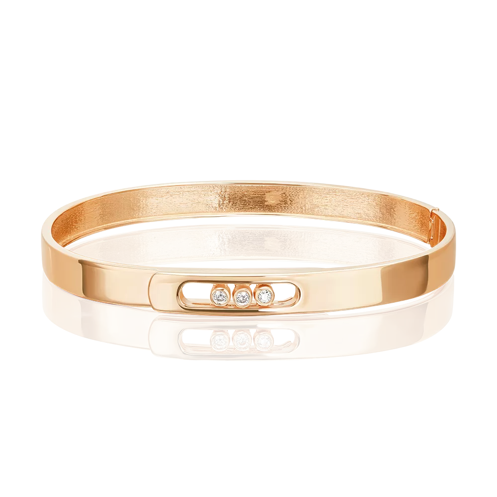 Браслет жесткий из красного золота с фианитами 05-0852-00-401-1110