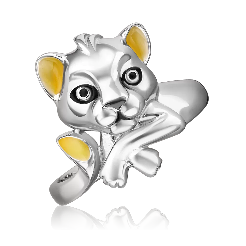 Кольцо «Львёнок» из серебра с эмалью 01-5661-00-000-0200