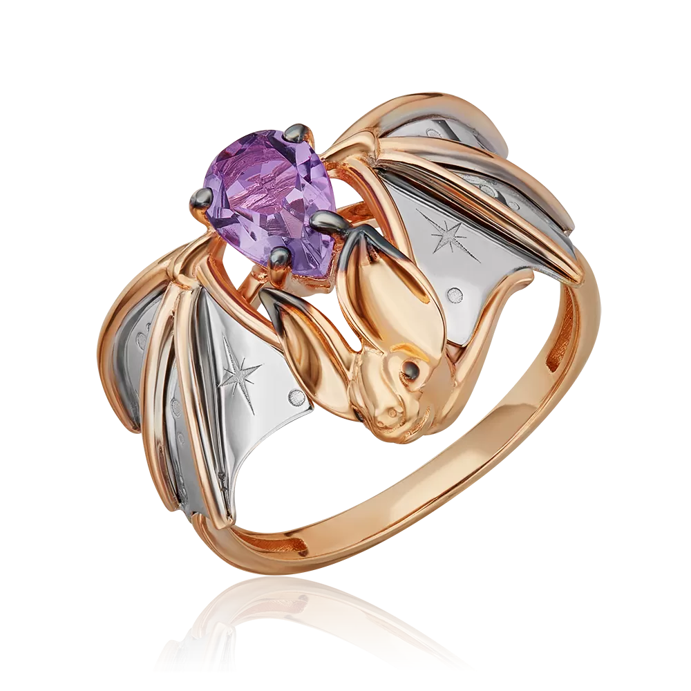 Кольцо «Ночная магия» из комбинированного золота с аметистом 01-5553-00-203-1111