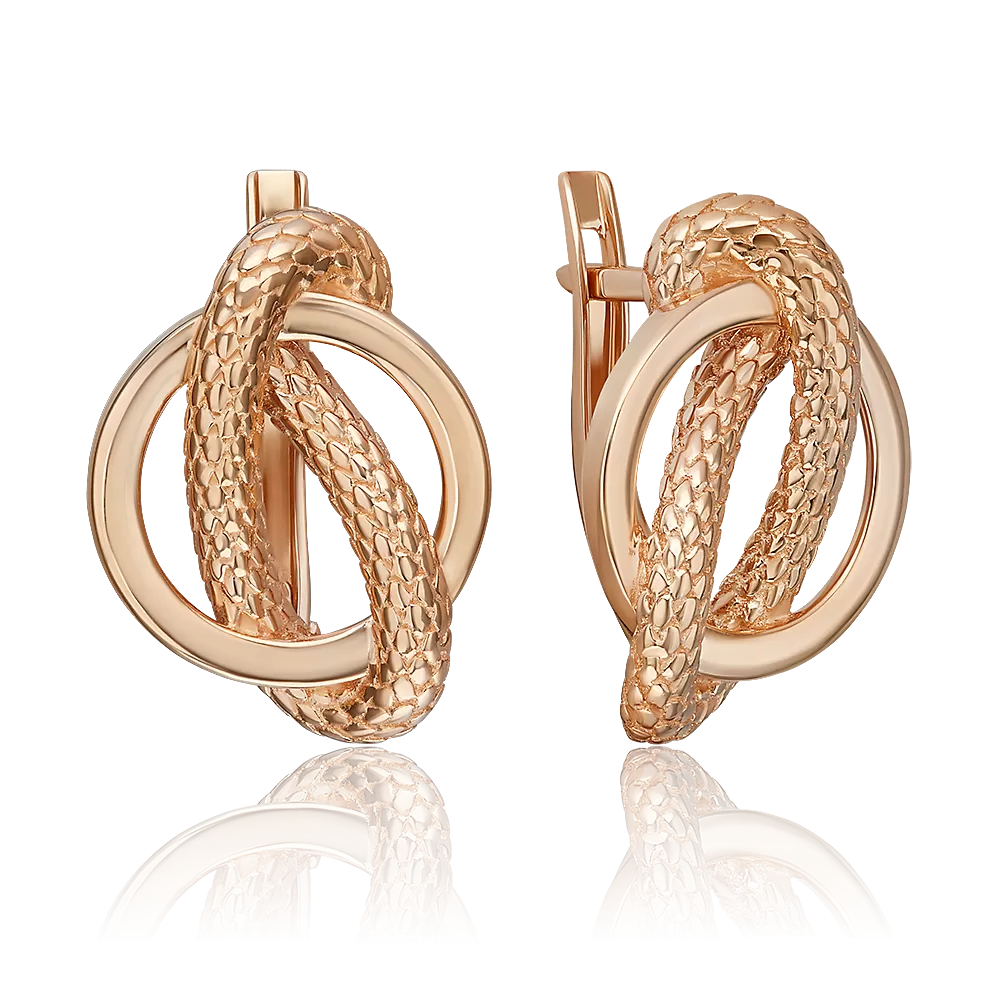 Серьги «Секрет уверенности» с английским замком из красного золота 02-5326-00-000-1110