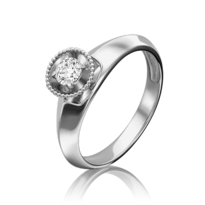 Помолвочное кольцо из белого золота с фианитом 01-5126-00-501-1120-38