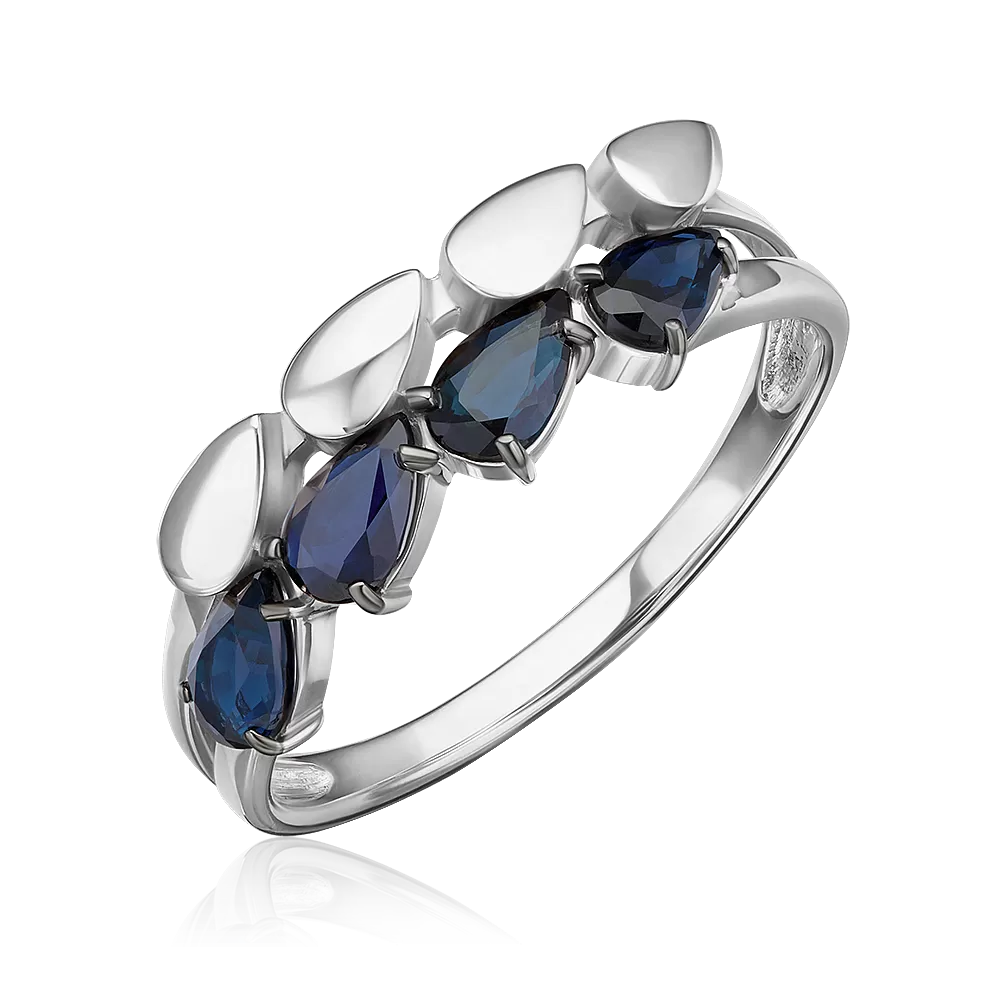 Кольцо из белого золота с сапфирами 01-5842-00-102-1120