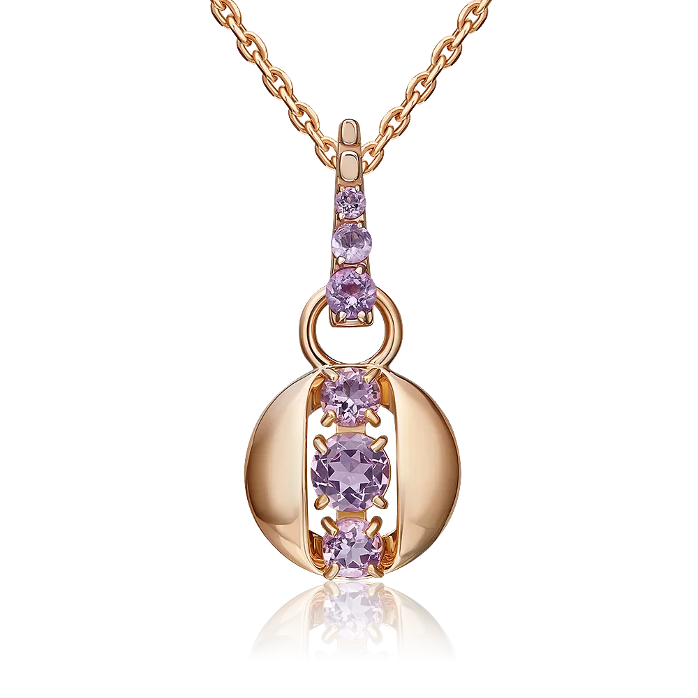 Подвеска из красного золота с аметистами 03-3570-00-203-1110