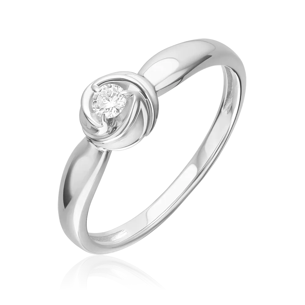 Помолвочное кольцо из белого золота с бриллиантом 01-5848-00-101-1120