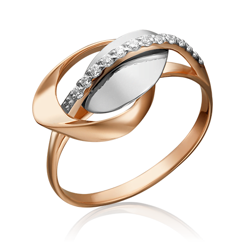 Кольцо из комбинированного золота с фианитами 01-5271-00-401-1111-23