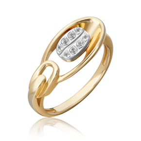 Кольцо из лимонного золота с топазом white 01-5566-00-201-1121