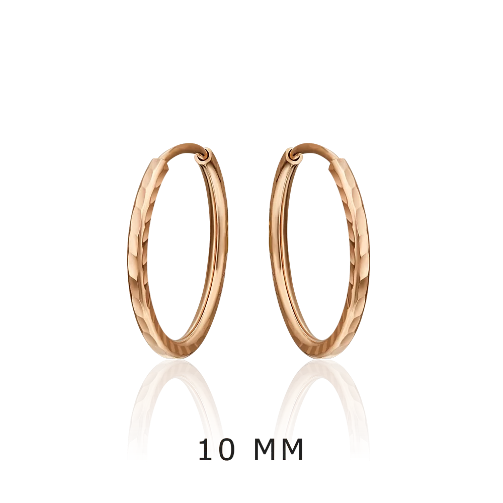 Серьги-конго из красного золота с алмазной гранью 02-0074-31-000-1110-19