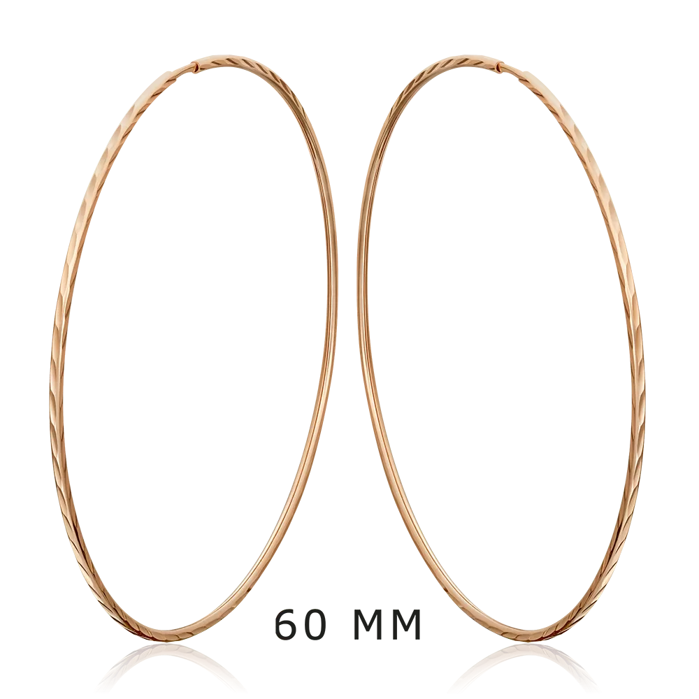 Серьги-конго из красного золота с алмазной гранью 02-0074-38-000-1110-19