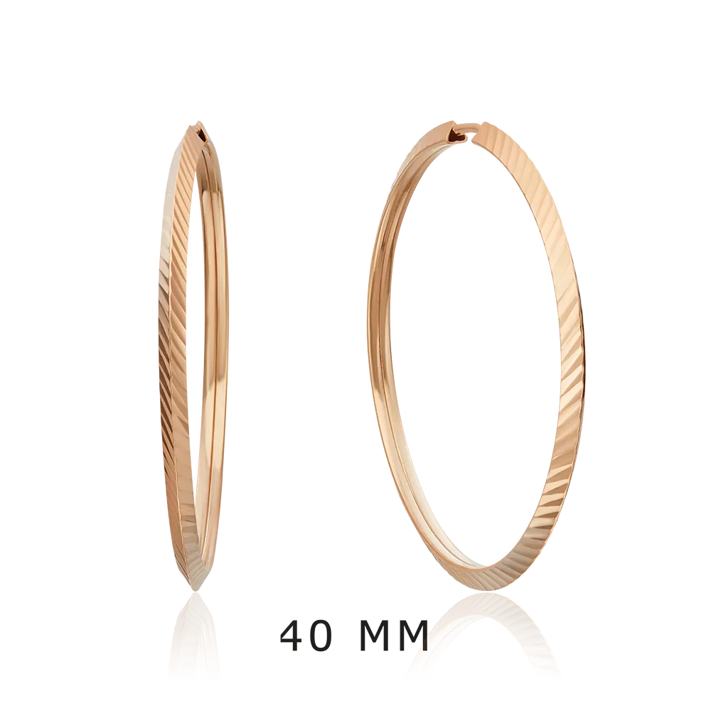 Серьги-конго из красного золота с алмазной гранью 02-0074-43-000-1110-19