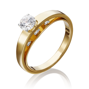 Помолвочное кольцо из лимонного золота с фианитами 01-5258-00-501-1130-38