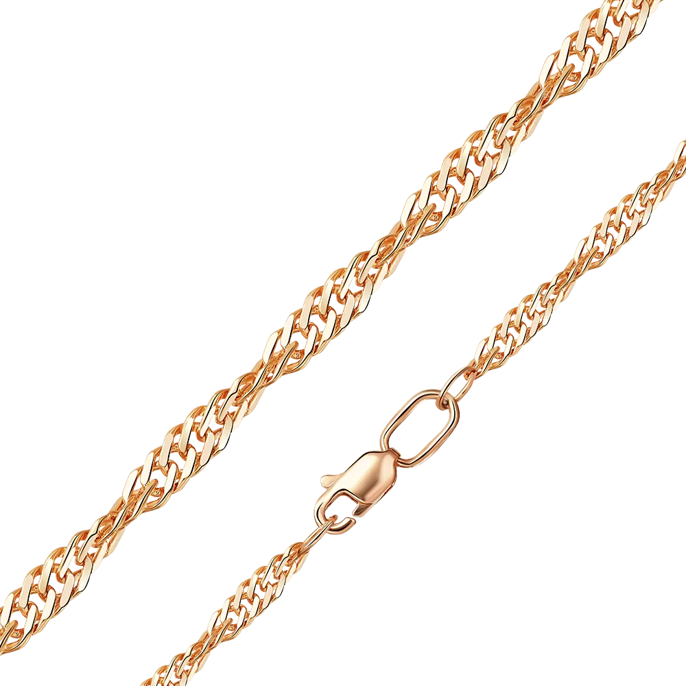 Цепь из красного золота с алмазной гранью (плетение «Сингапур») 21-0703-050-1110-17