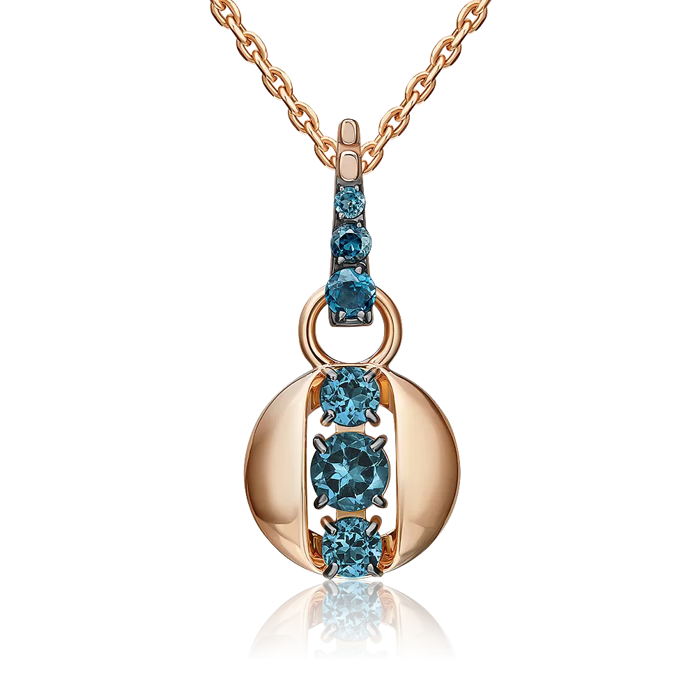 Подвеска из красного золота с топазами 03-3570-02-201-1110