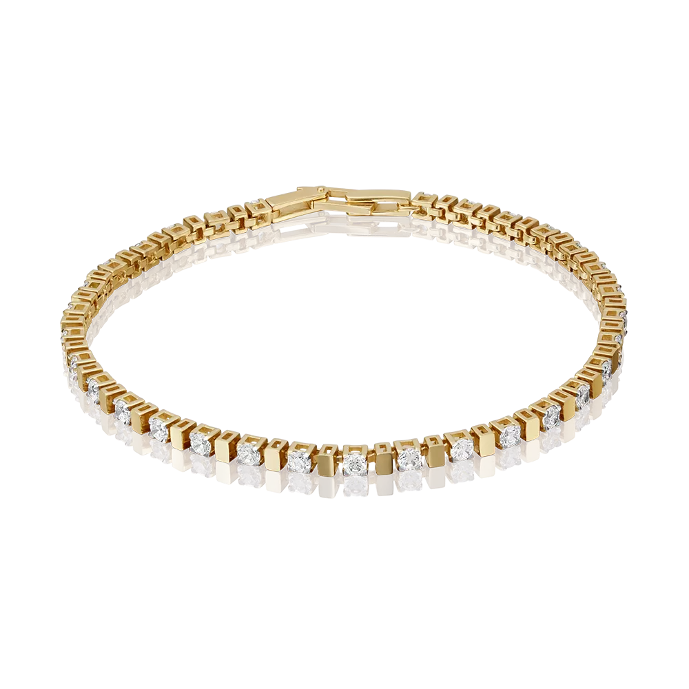 Браслет из лимонного золота с фианитами 05-0579-00-501-1130-38