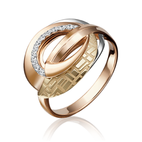 Кольцо из комбинированного золота с фианитами 01-5122-00-401-1113-66
