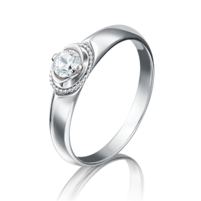 Кольцо из белого золота c бриллиантом 01-5132-00-101-1120-30