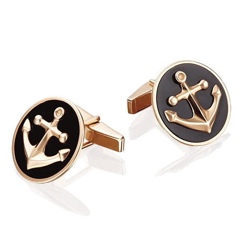 Запонки «Якоря» из красного золота с эмалью 10-0056-00-000-1110-22